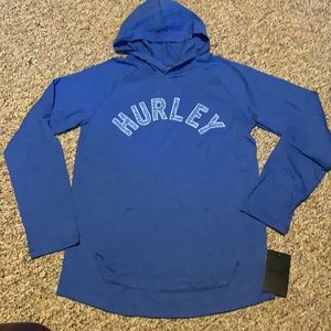 New Hurley long sleeve hooded shirt Boys Youth Large Speckled fabric